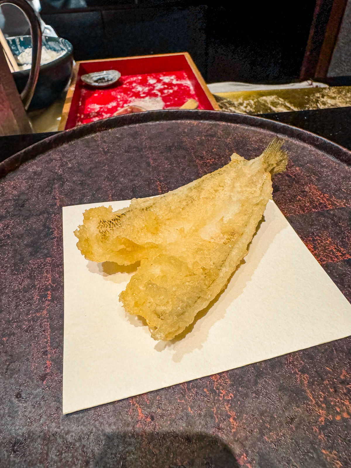 Kisu garfish tempura.