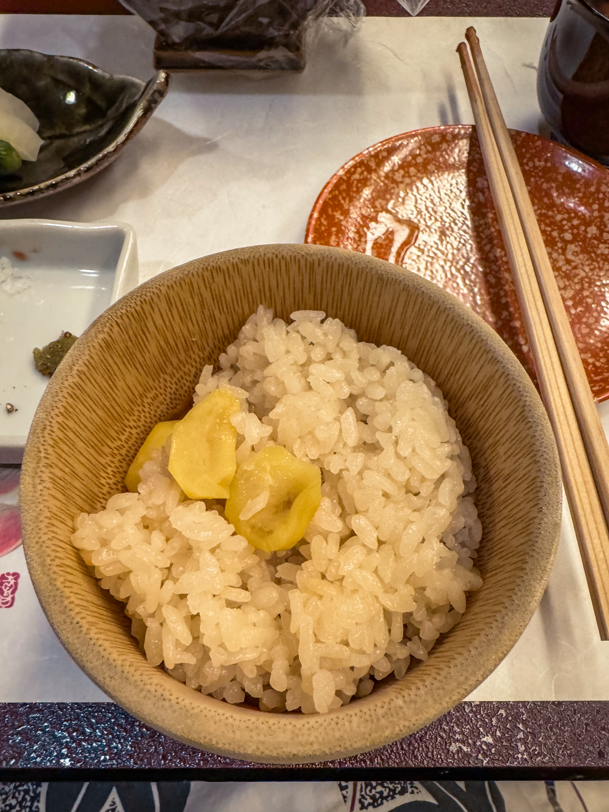 Small bowl of chestnut rice.